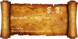 Barabás Nóra névjegykártya