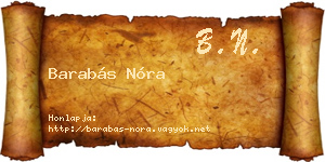 Barabás Nóra névjegykártya