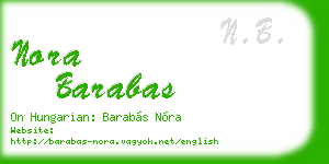 nora barabas business card