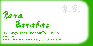 nora barabas business card